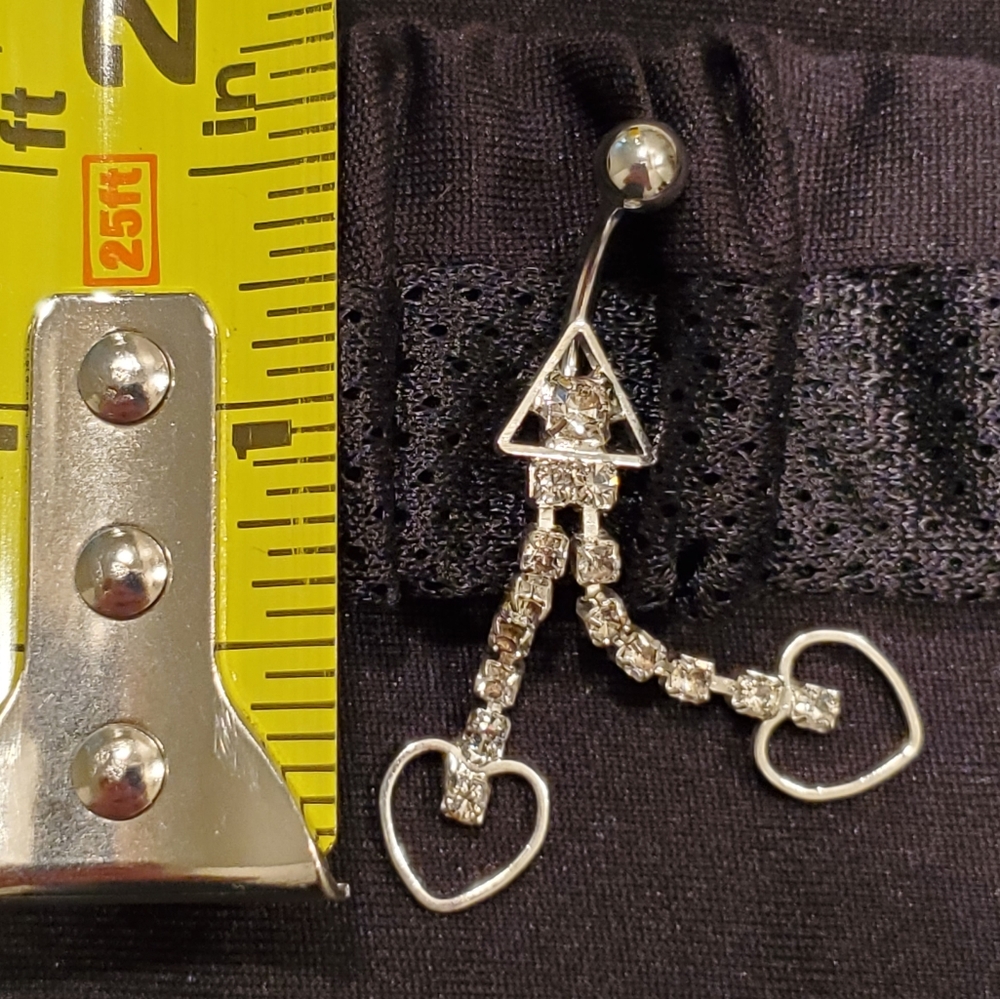 Belly/Naval Ring Hearts with Clear Jewels
